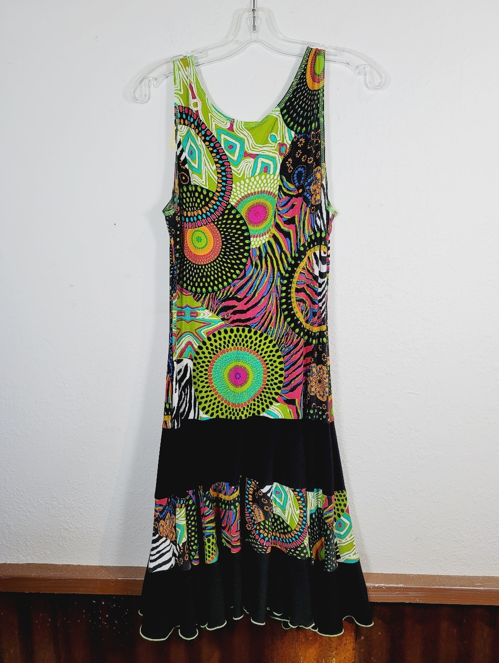 Joseph Ribkoff Green Multi-Print Sleeveless Summer Dress, Size 8 - Picture 2 of 3